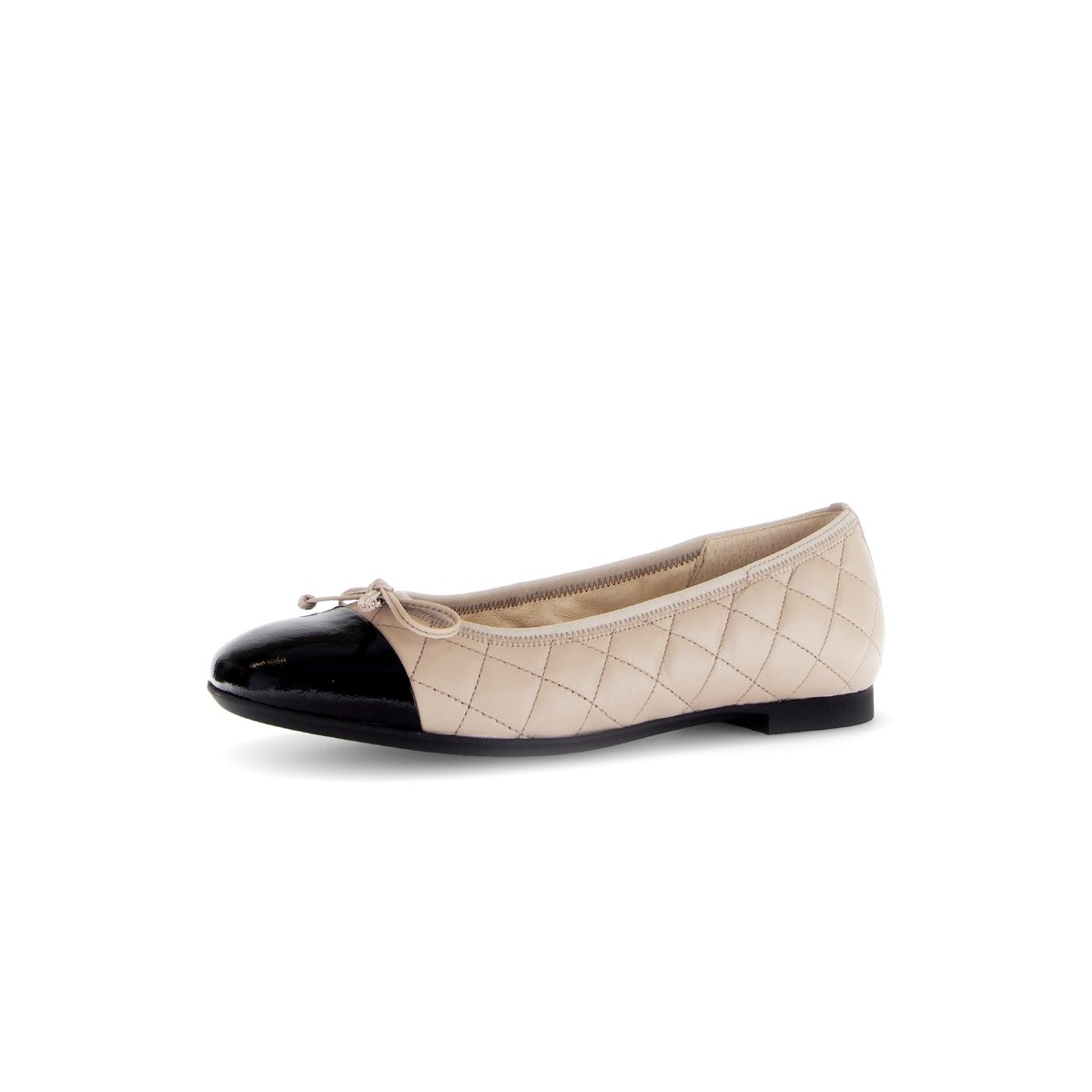 Ballerines en cuir lisse à talon décroché beige, GABOR