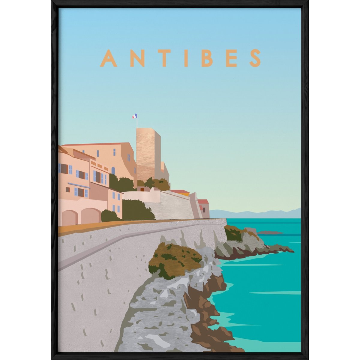 Affiche ville Antibes blanc, L'AFFICHERIE