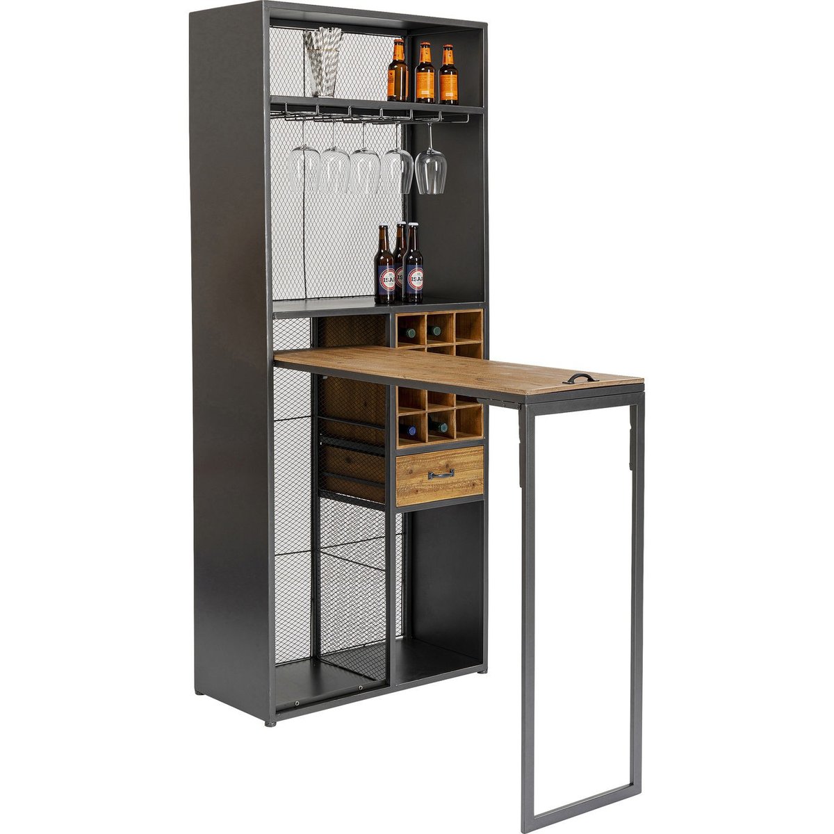 Meuble de bar avec table, VINOTECA noir, KARE DESIGN