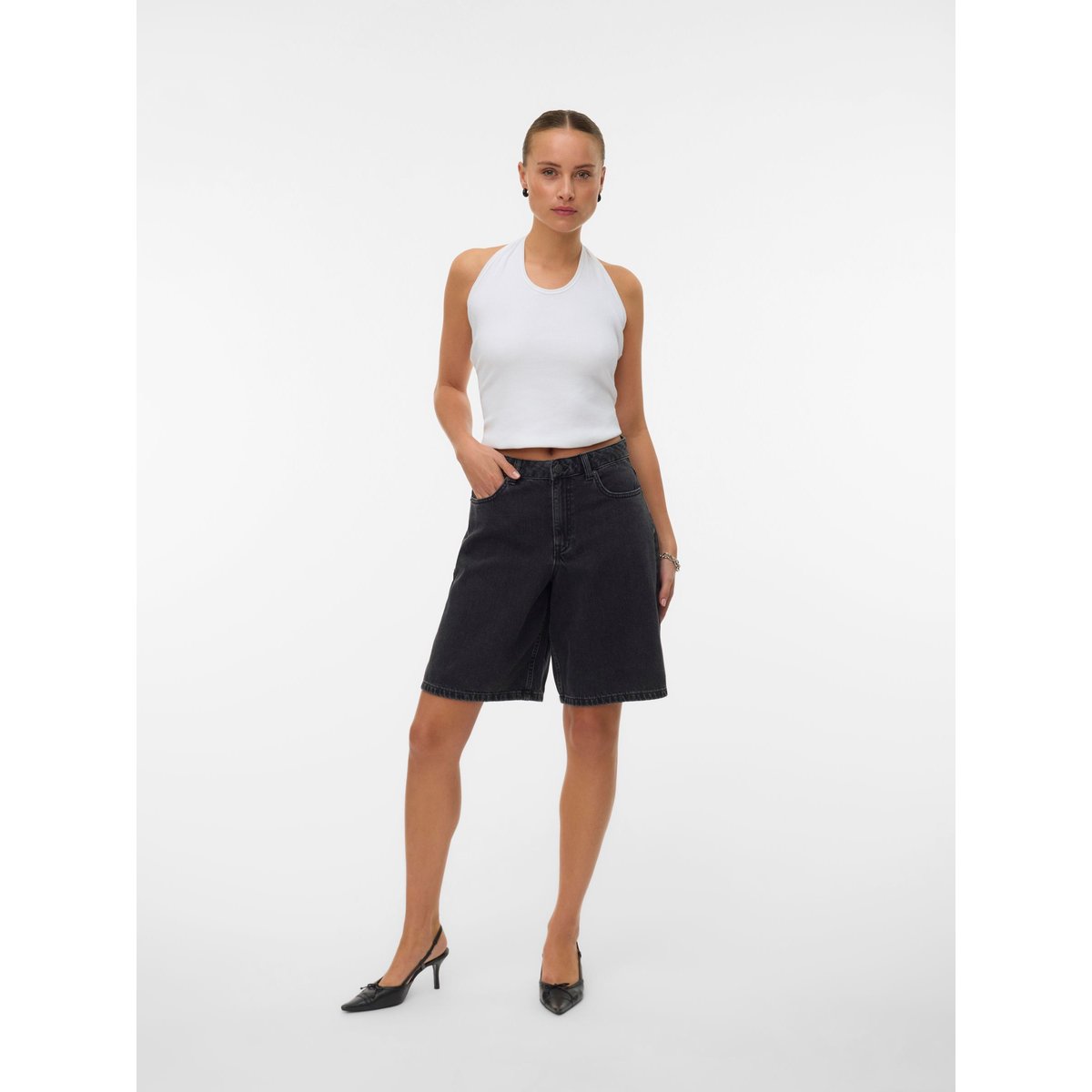 Short En Denim black denim 1, VERO MODA