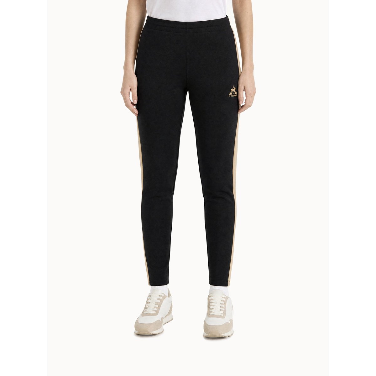 Pantalon en double face avec bandes côtés contrastées NOEL black/safari, LE COQ SPORTIF