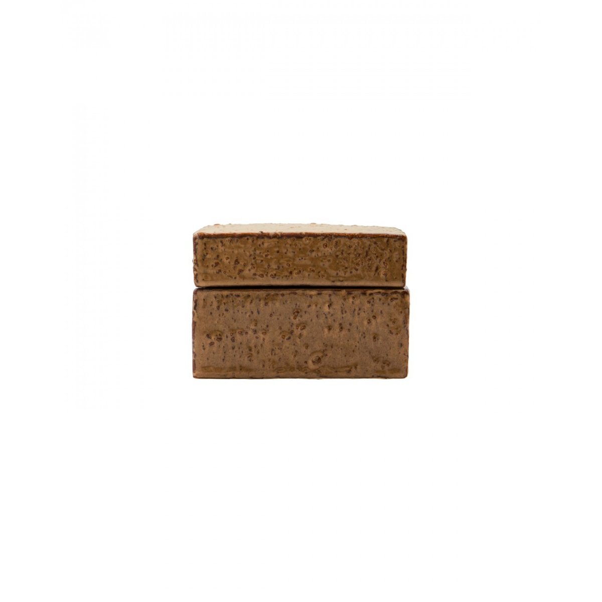Lot de 2 boîtes de rangement en grès Treasure marron, bleu clair, HOUSE DOCTOR