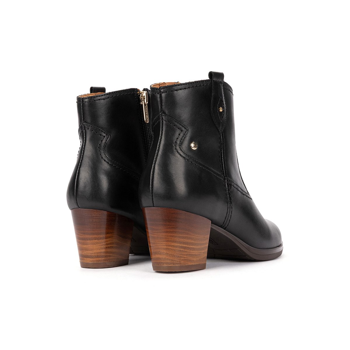 Bottines à talon cuir Zamora black, PIKOLINOS