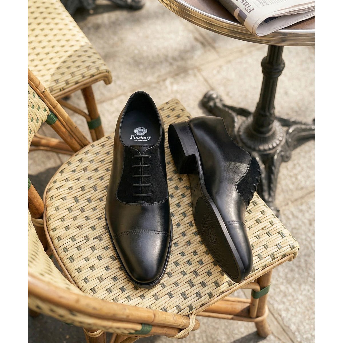 Richelieu cuir HEATHROW noir, FINSBURY