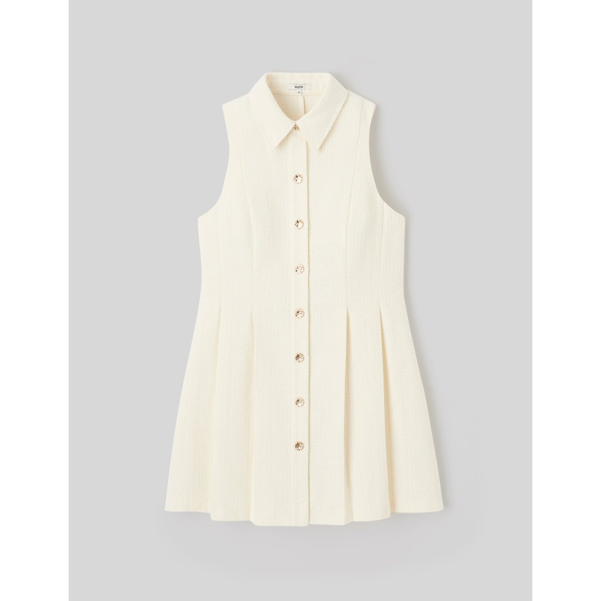 Robe sans manches boutonnée blanc écru, BZB