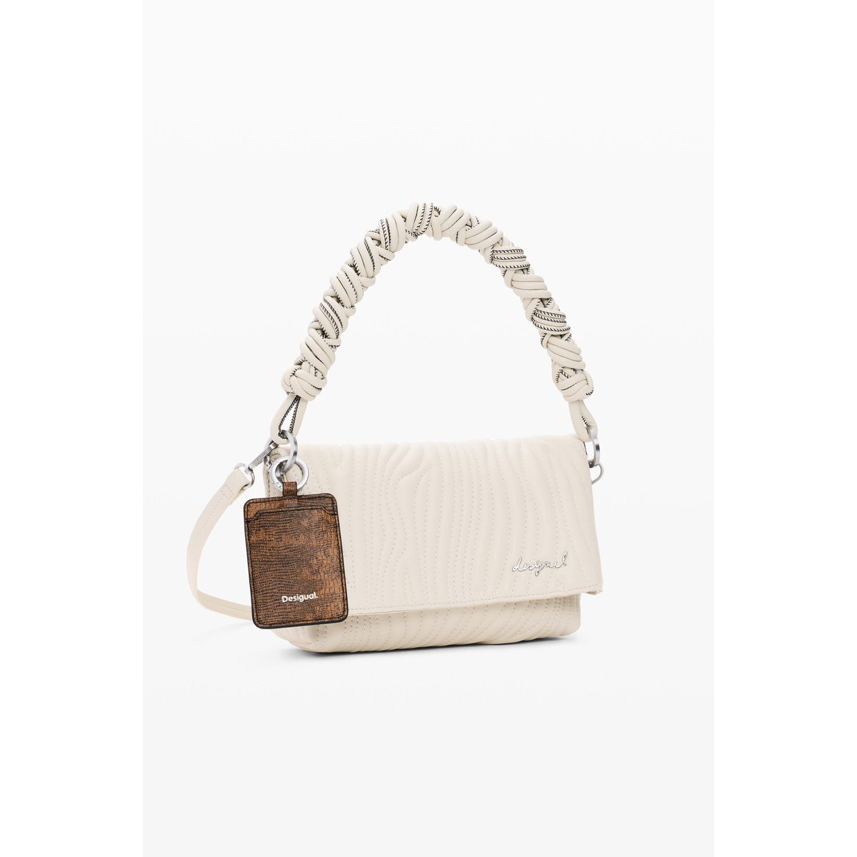 Sac moyen gravé beige, DESIGUAL