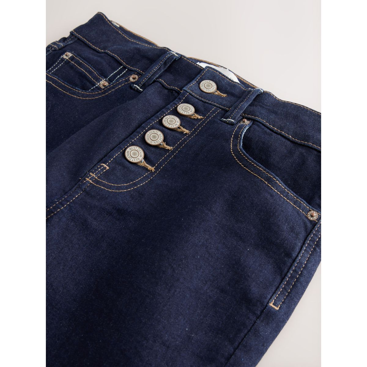 Jean skinny à braguette boutonnée délavage bleu, NEXT