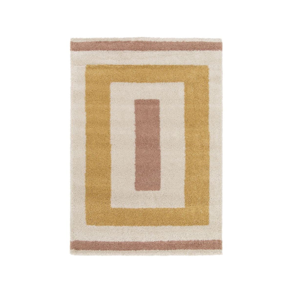 Tapis poils poils longs style , LOAN jaune, BOBOCHIC