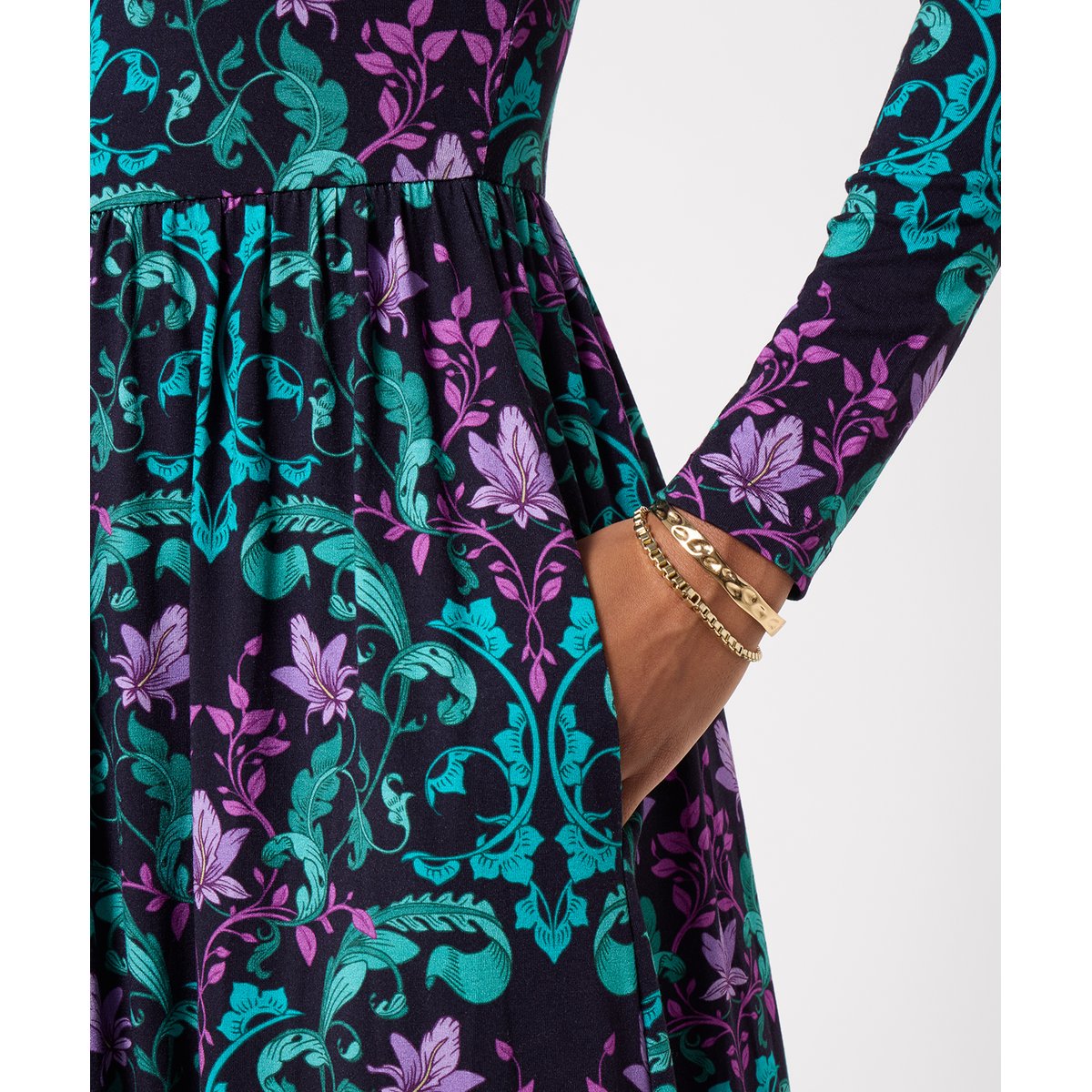 Robe Longue en Jersey à Manches Longues Heidi bleu, JOE BROWNS
