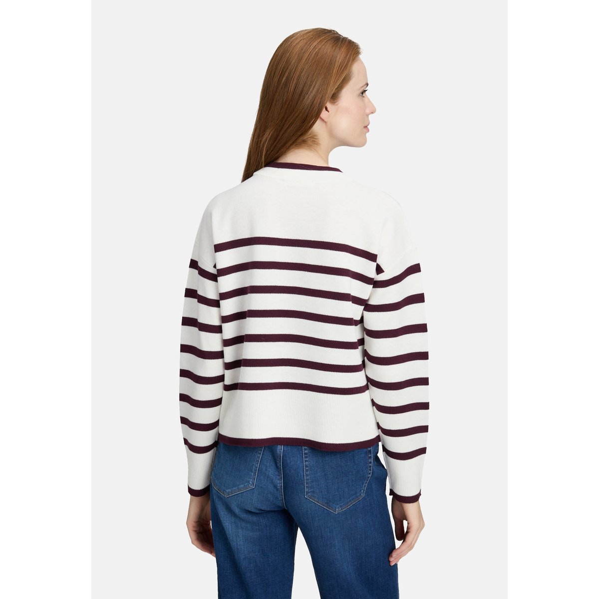 Pull-over en maille à rayures cream/dark red, BETTY & CO
