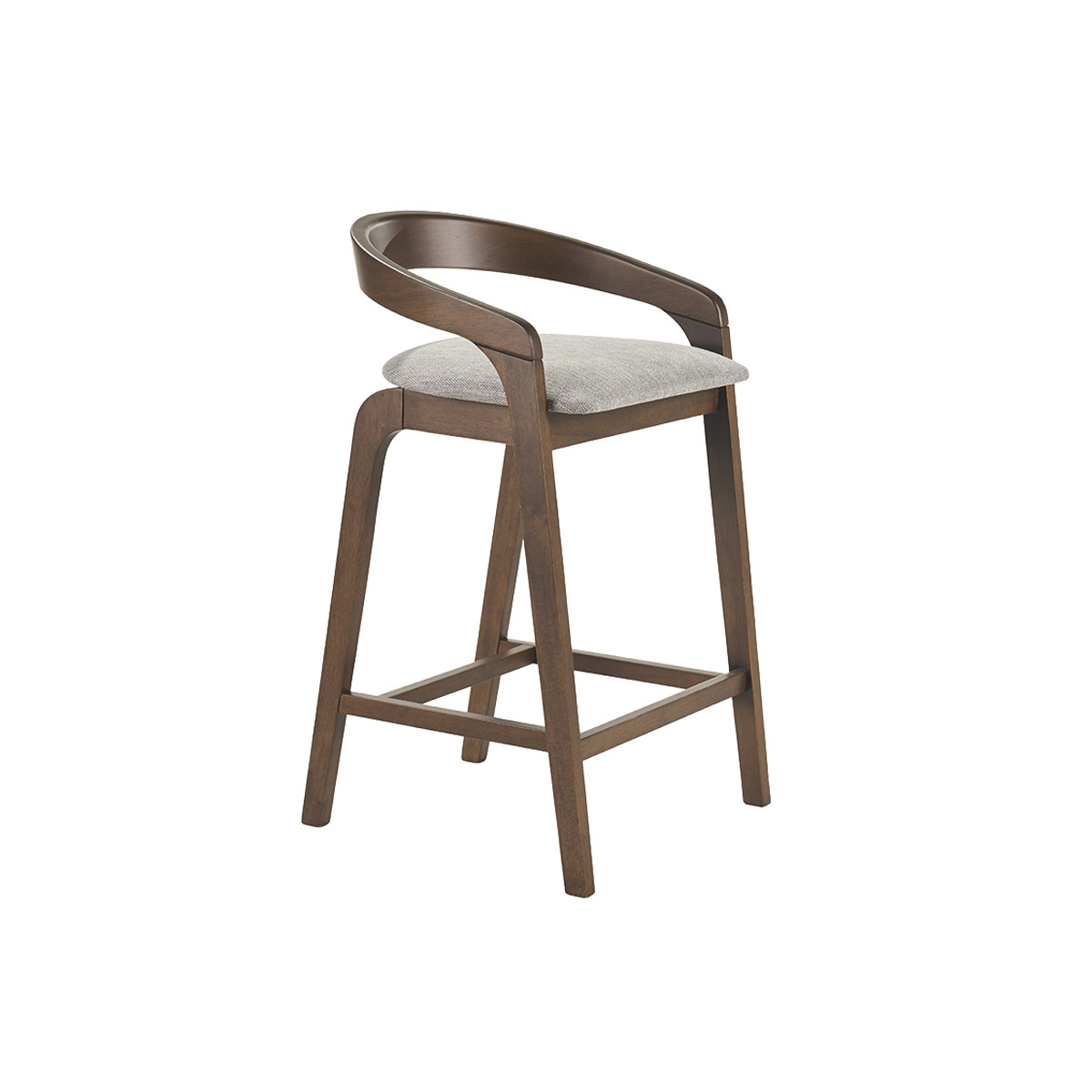 Tabourets de bar en tissu effet velours texturé beige et bois clair H68 cm (lot de 2) PULSO gris, MILIBOO