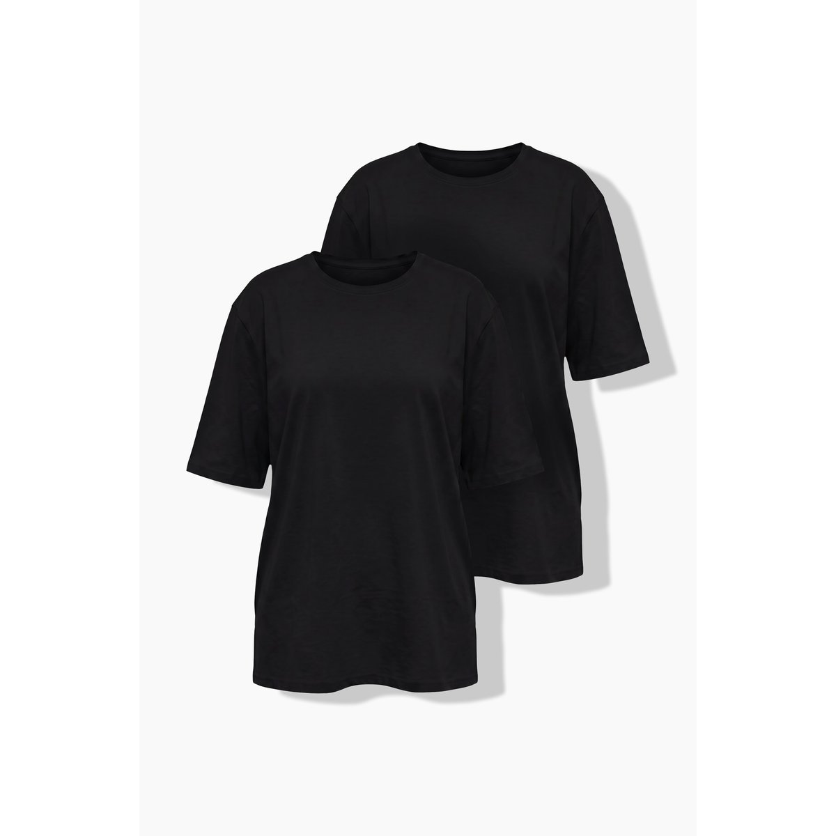 T-shirts en lot de 2 noir, ULLA POPKEN