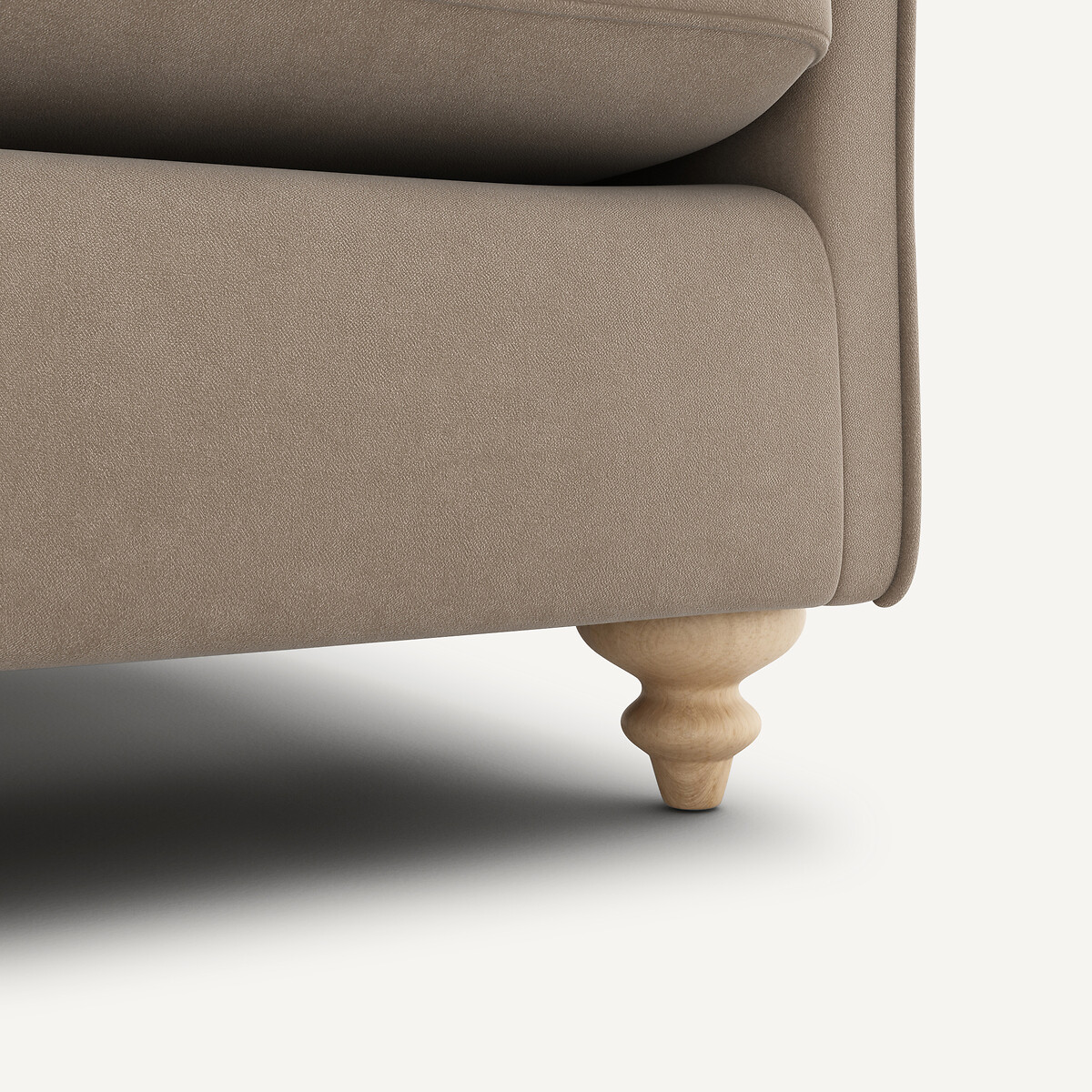Canapé compact convertible velours, Lazare beige cendré, AM.PM