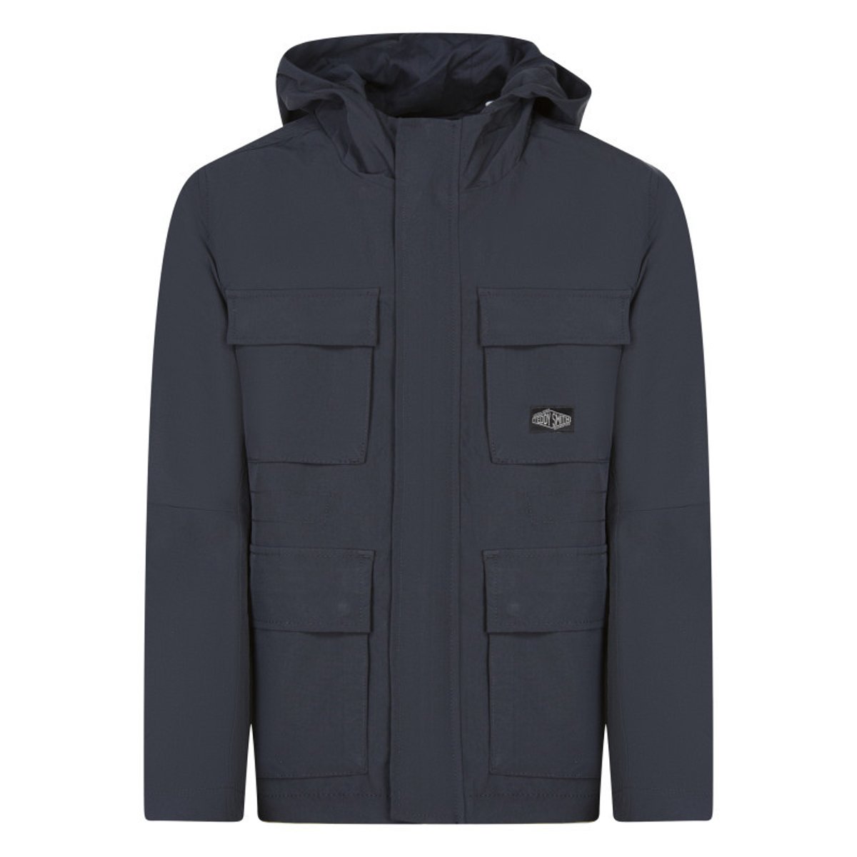 Blouson 4 poches marine uni avec une coupe droite et un col à capuche marine, TEDDY SMITH