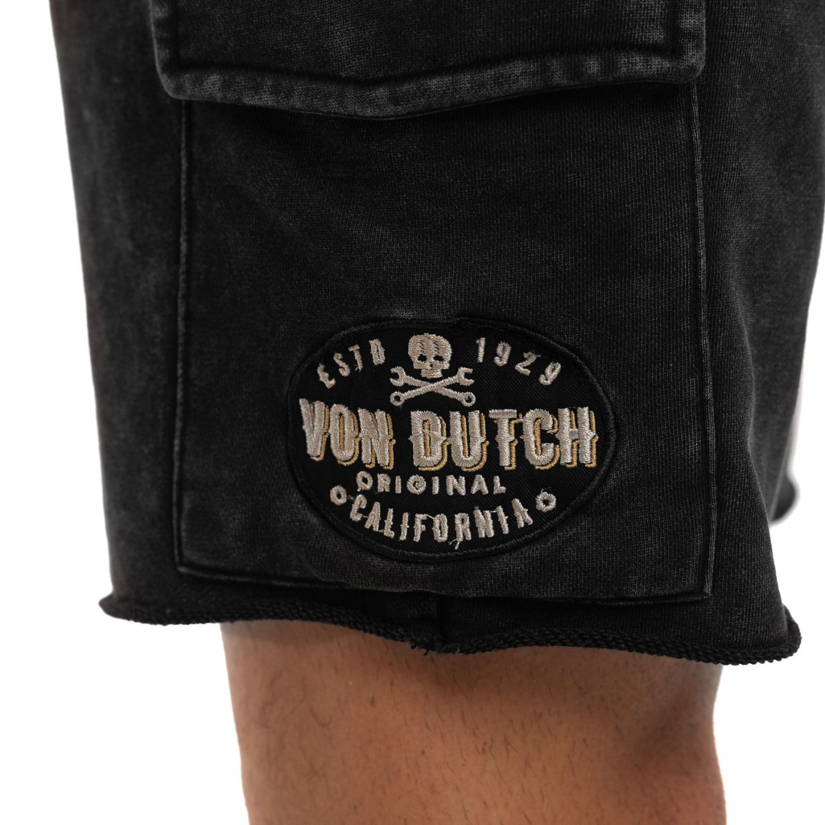 Bermuda coton cargo VLAD gris foncé/gris clair, VON DUTCH