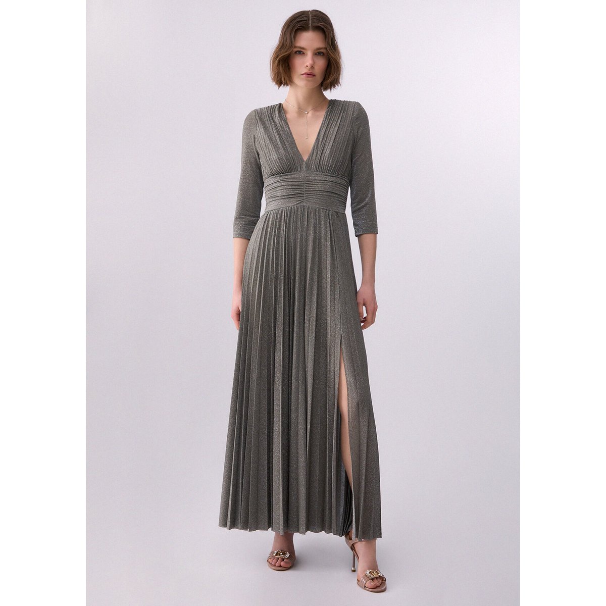 Robe longue élégante en Fil textile vert militaire, LIU JO