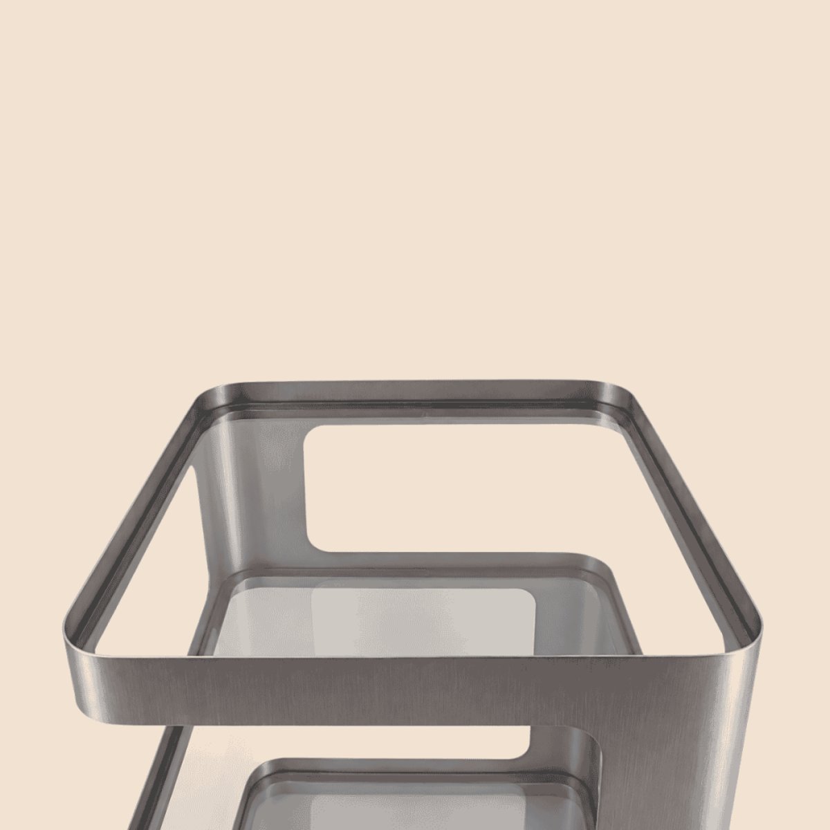 Table d'appoint design en métal 3 niveaux gris, ORNAMI