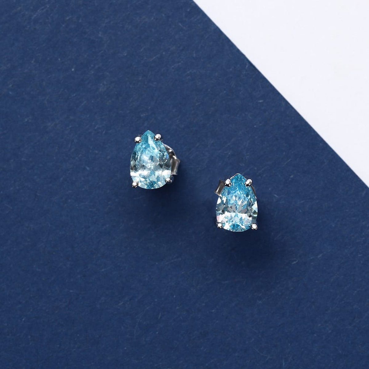 Boucles D'Oreilles en acier, cristaux, ipg TESORI argent, bleu clair, MORELLATO