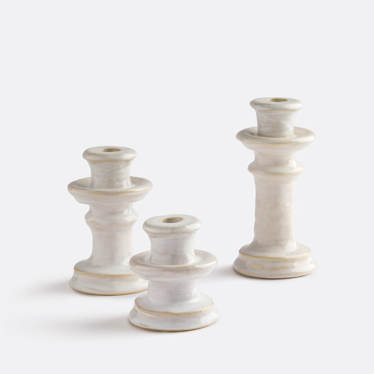 Bougeoir en céramique H10,3 cm, Thodri blanc, LA REDOUTE INTERIEURS