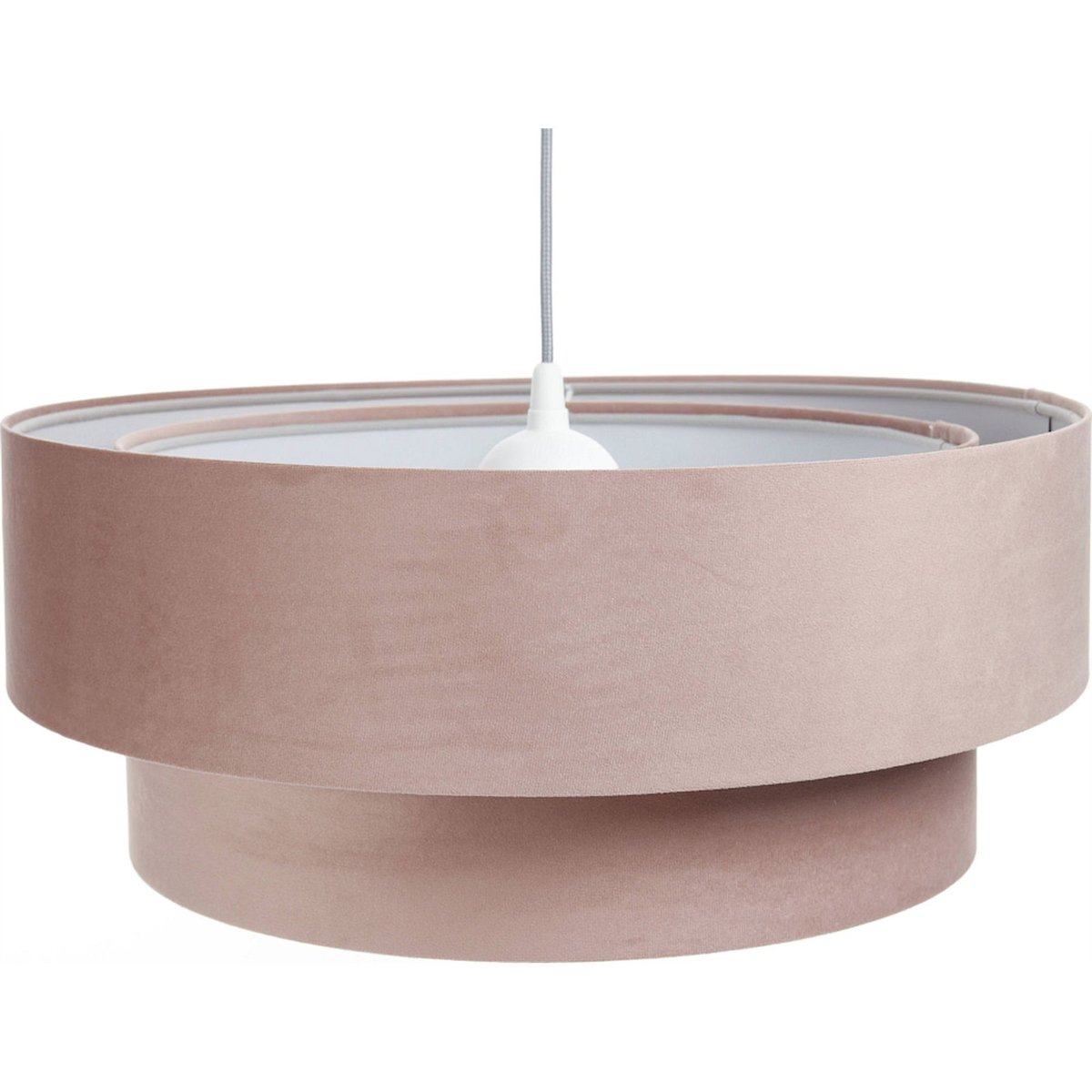 Suspension ronde en tissu pour chambre Jasmin bebe rose poudré avec beige crème, BPS KONCEPT