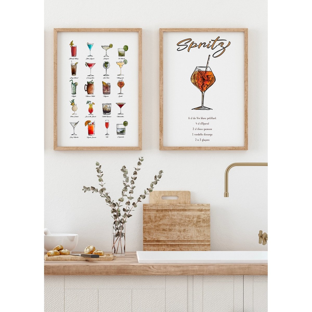 Affiche Cocktail Spritz blanc, L'AFFICHERIE