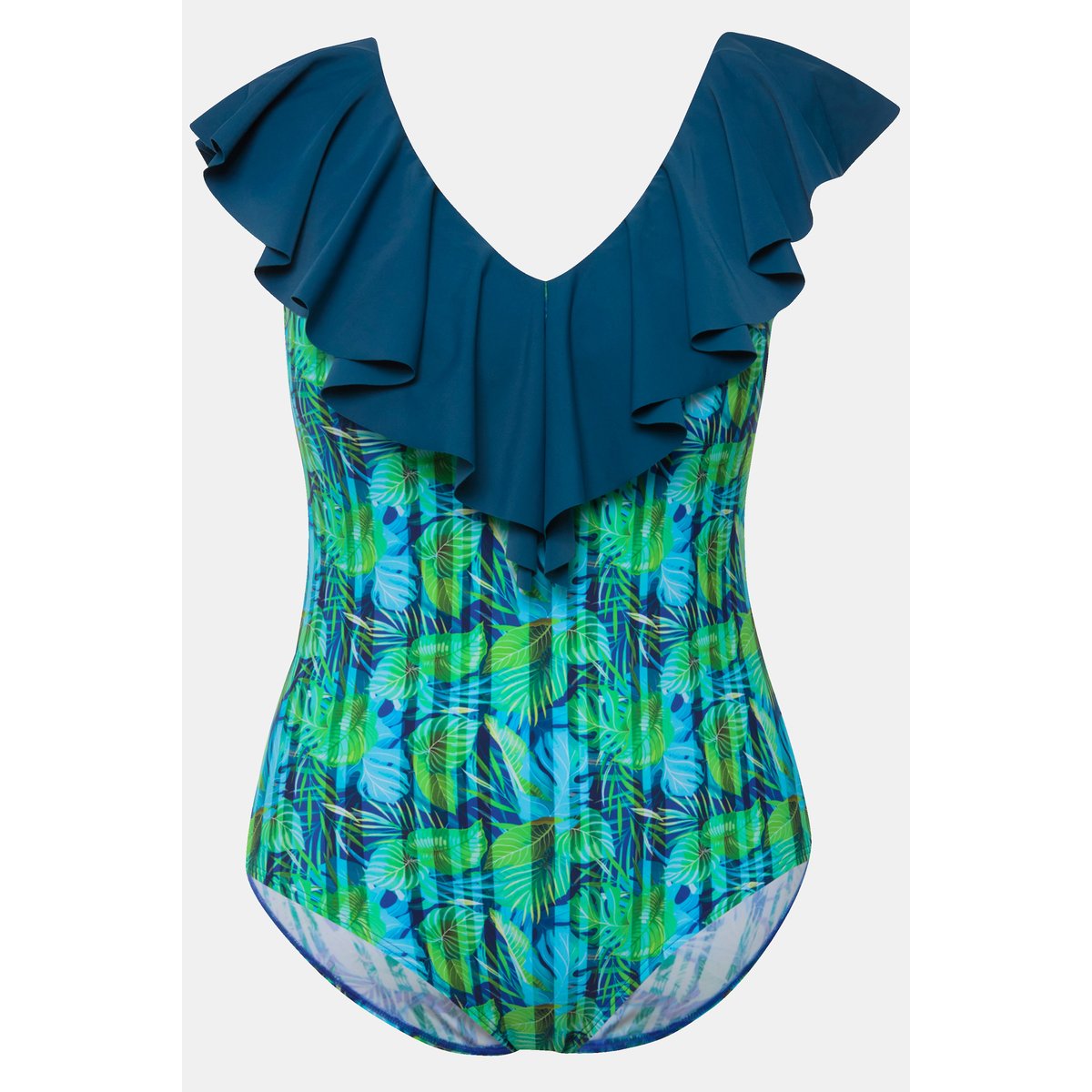Maillot de bain à bonnets souples. Motif pétrole foncé, ULLA POPKEN