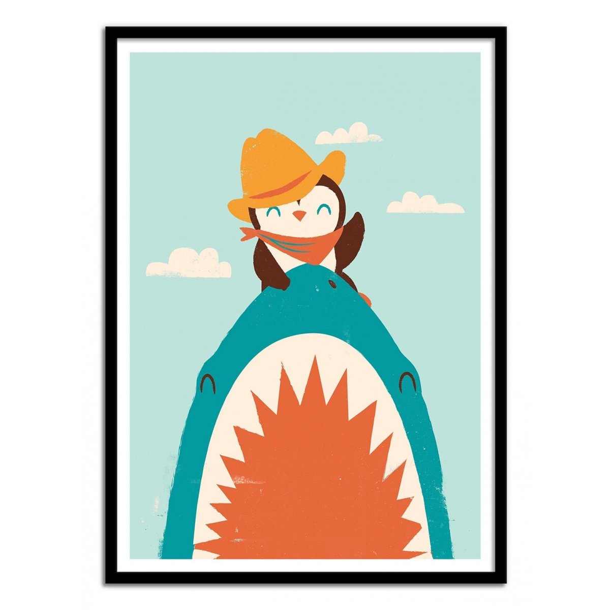 Affiche d'art - Yeehaw - Jay Fleck bleu, WALL EDITIONS