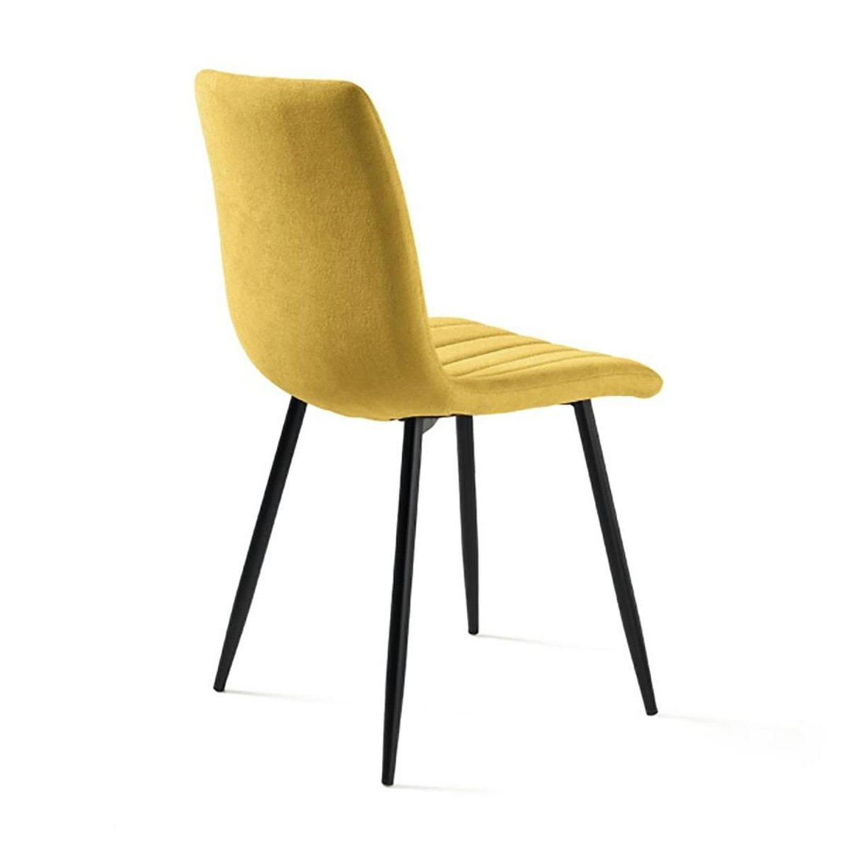 Chaise en tissu coutures verticales (lot de 2) LORA moutarde, PIER IMPORT
