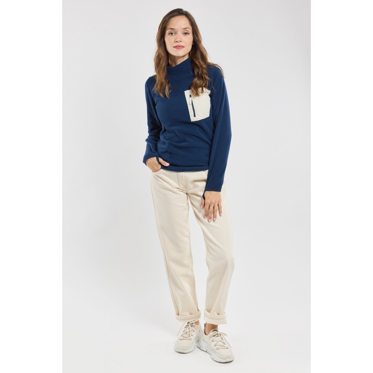 Sweat polaire en Micropolaire Polartec® MINIHIC navy, BERMUDES