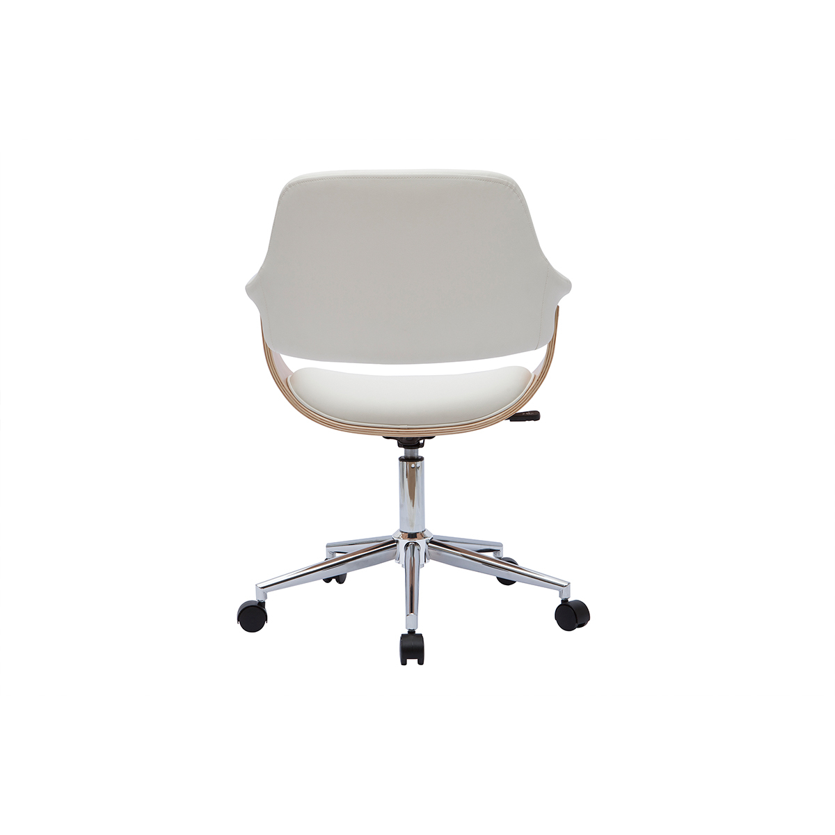 Chaise de bureau à roulettes design HANSEN blanc, MILIBOO