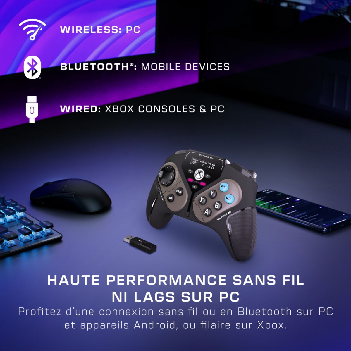 Manette Stealth Pivot couleur unique, TURTLE BEACH