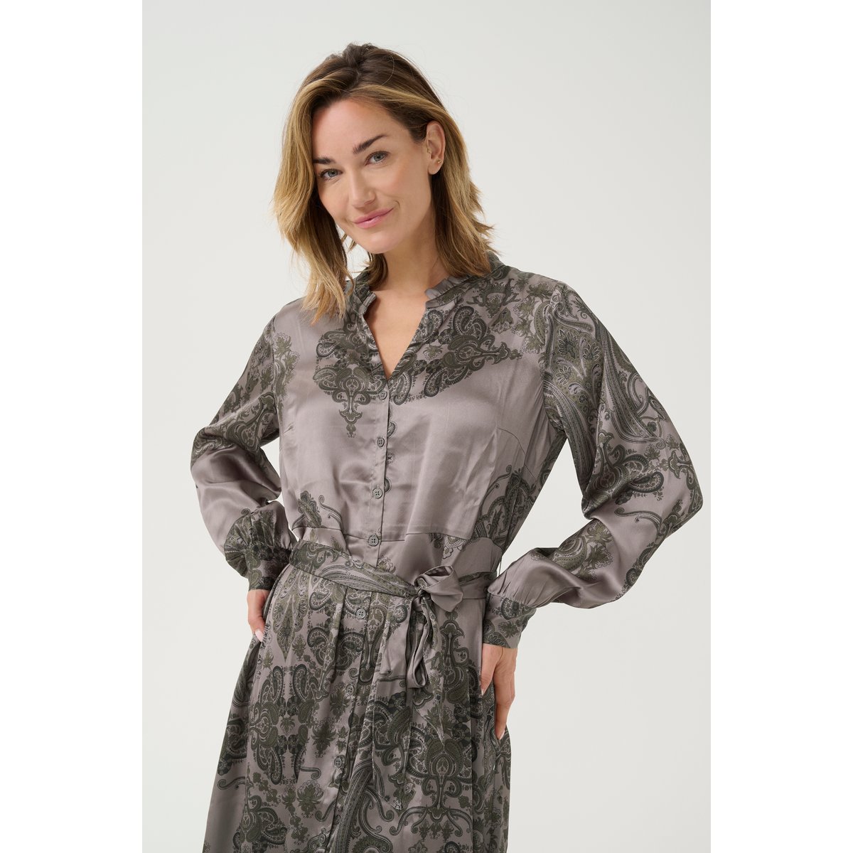 Dress gris ethnique falcon-big black/grey print, KAFFE
