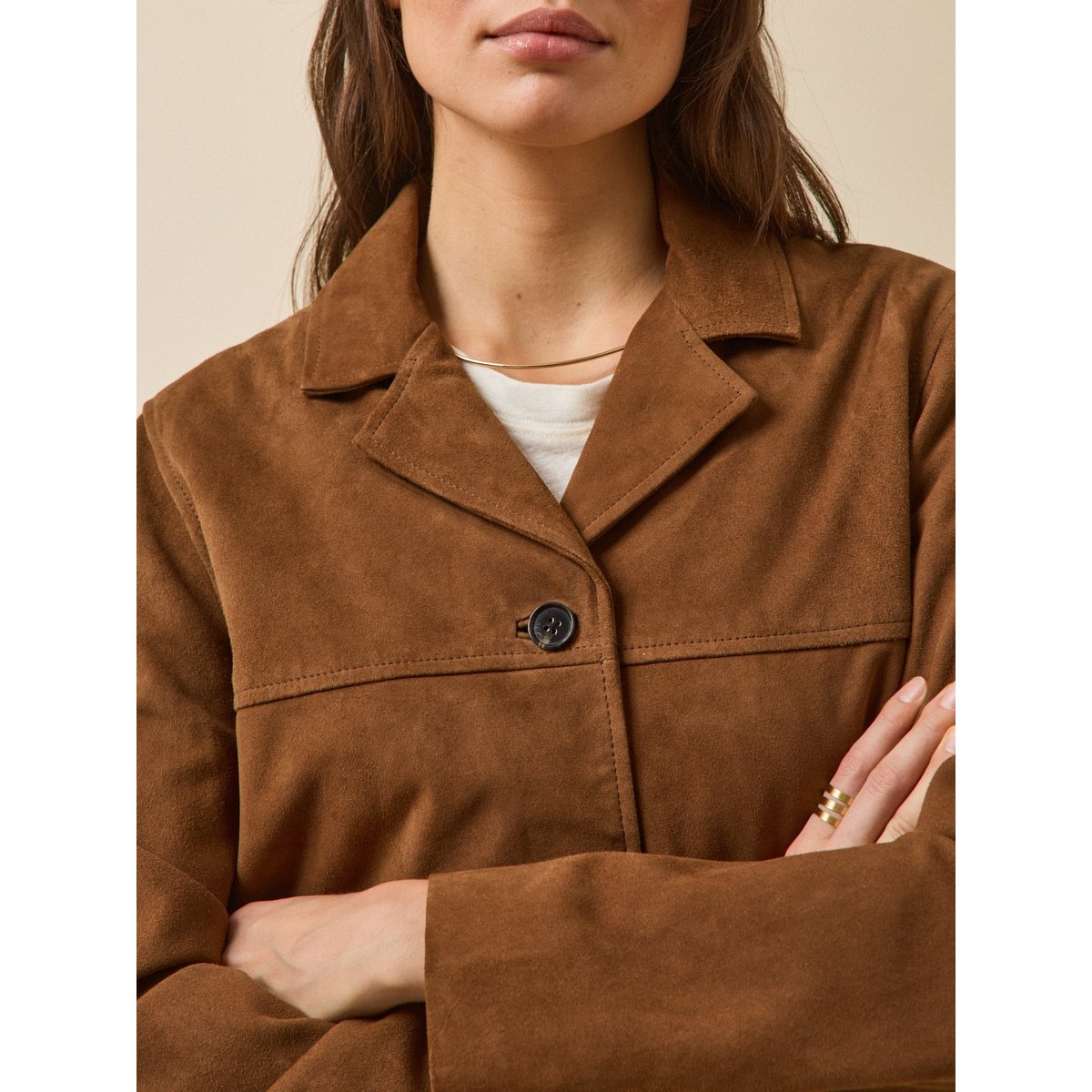 Veste cuir marron, CYRILLUS