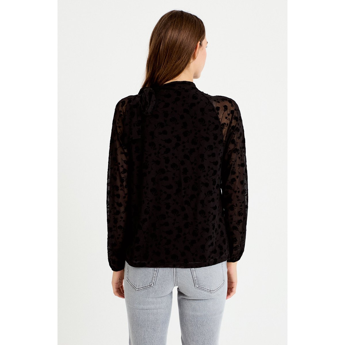 Blouse droite manches longues noir, CACHE CACHE