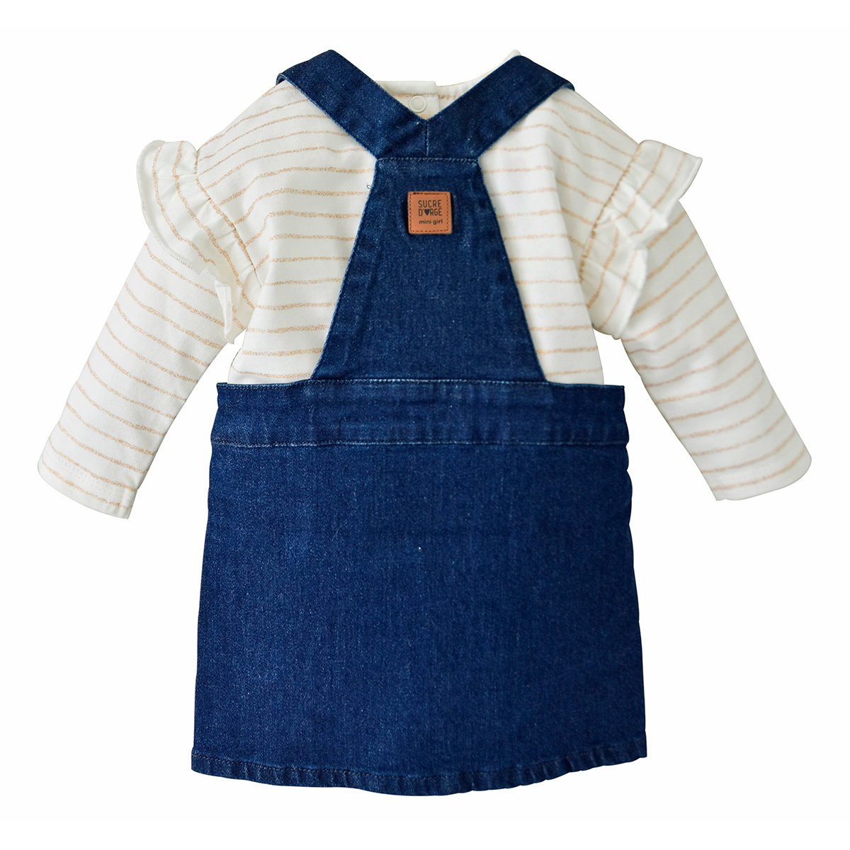 Robe en jean et t-shirt bonnie bleu, SUCRE D'ORGE