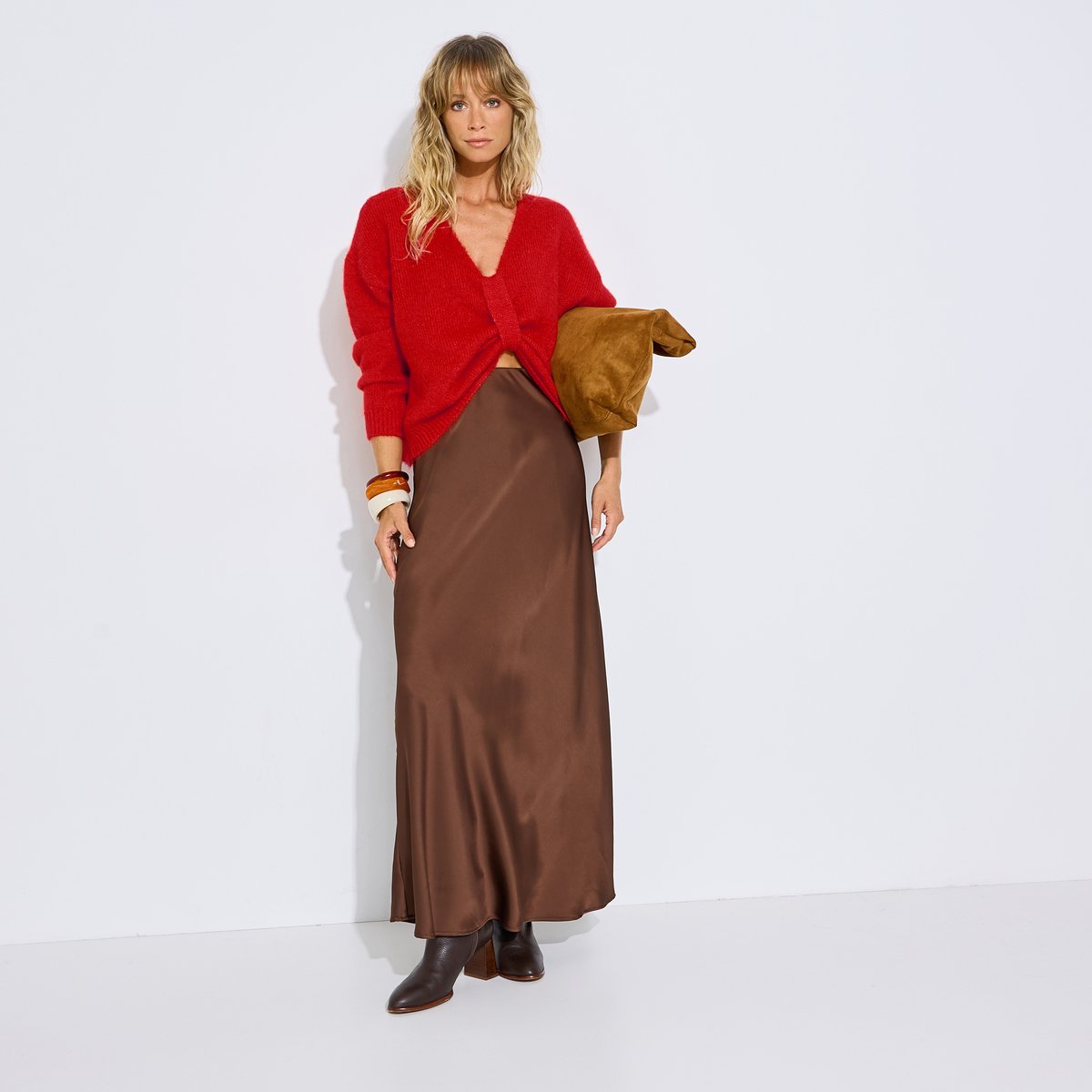 Pull manches longues 4 en 1 orange rouge, GRAIN DE MALICE