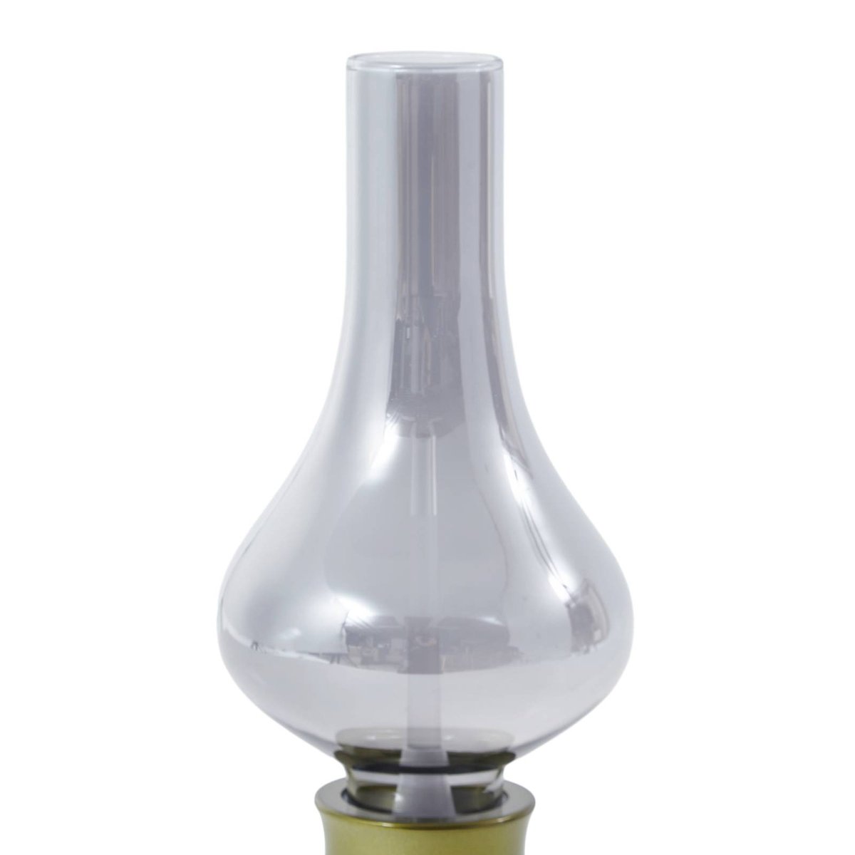 Lampe à poser en verre industrielLED gris fumé, vert métallique, LINDBY