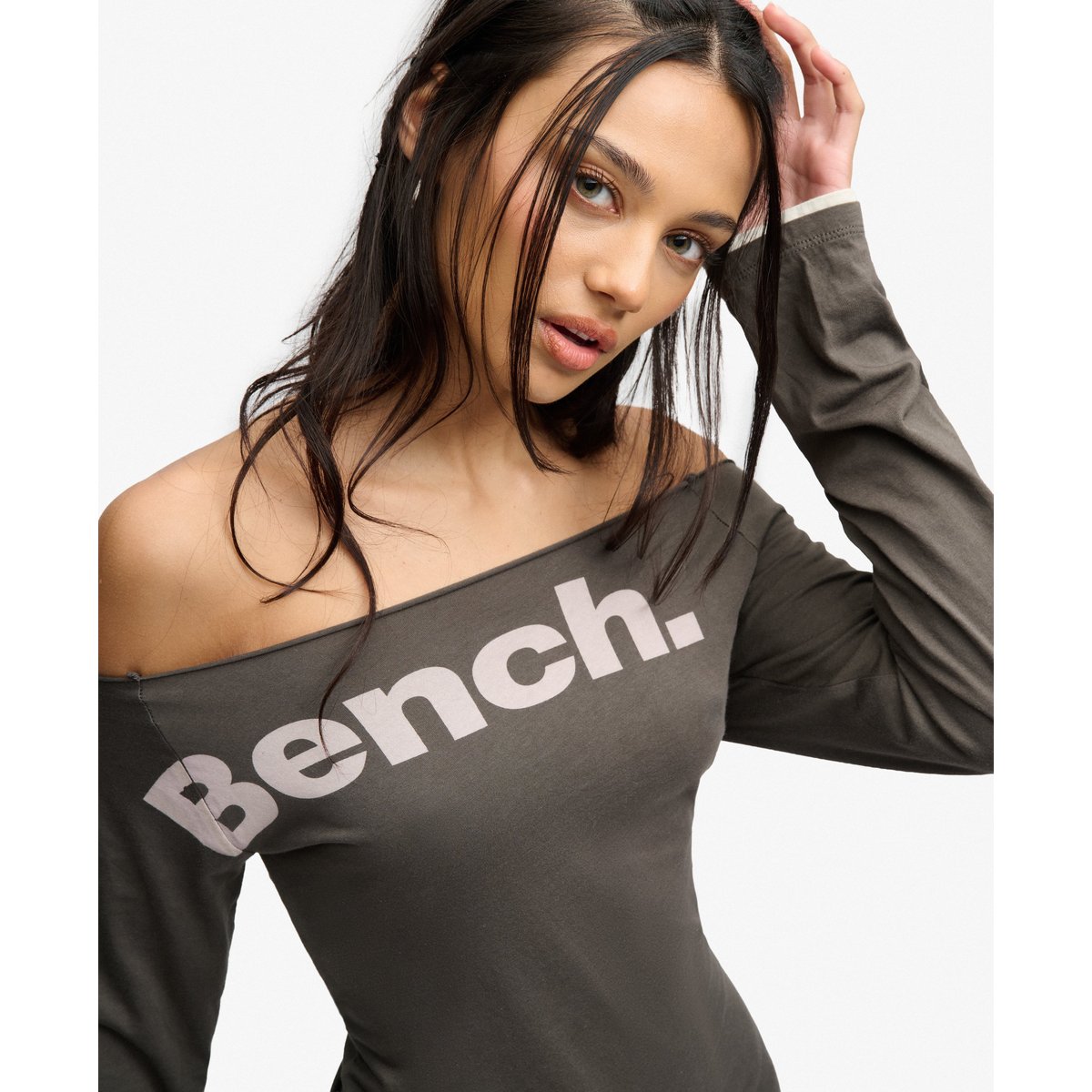 Top superposé Bench coupe ajustée olive noir/ rayon de lune, SUPERDRY