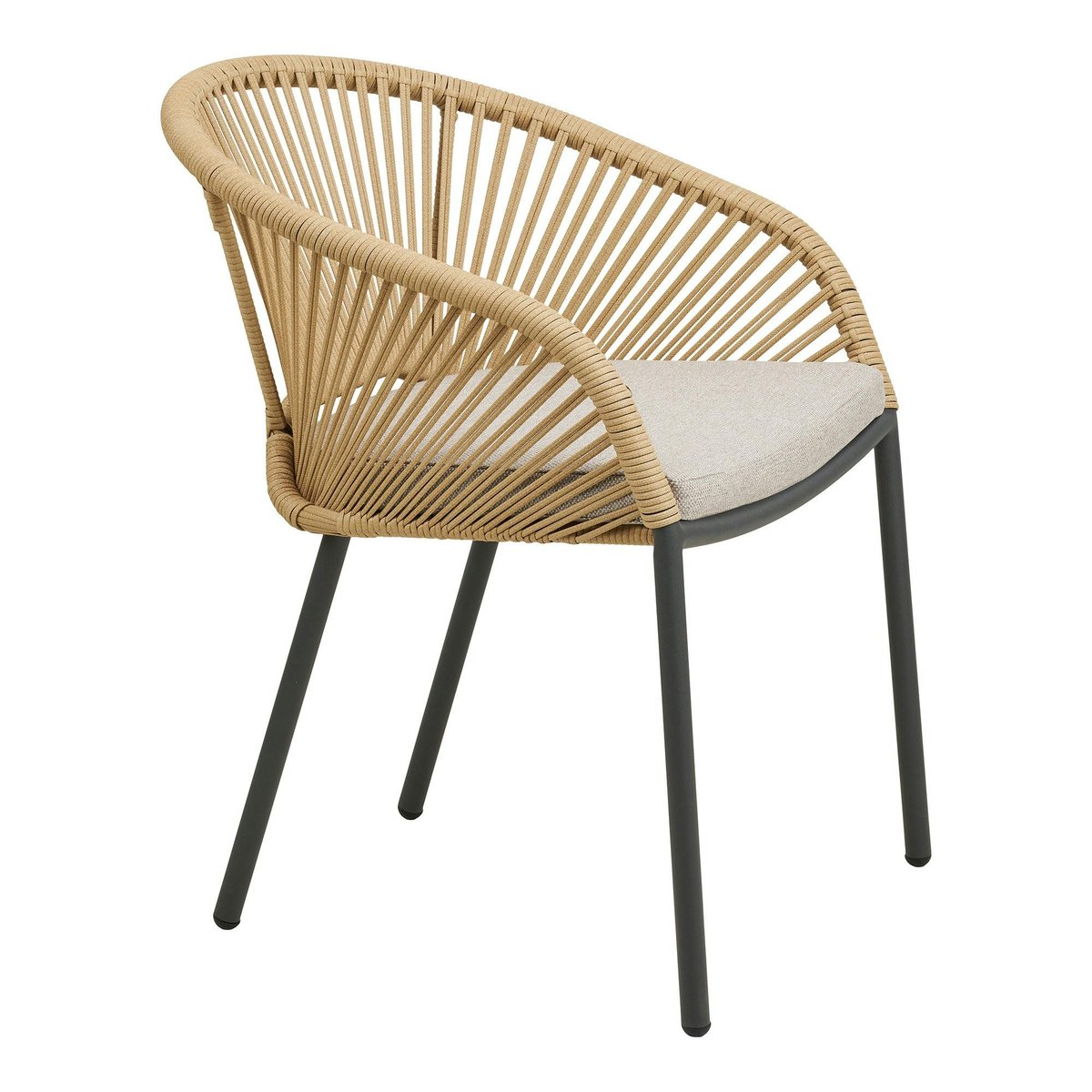 Fauteuil structure alu + coussin (lot de 2) KUTA beige, PIER IMPORT
