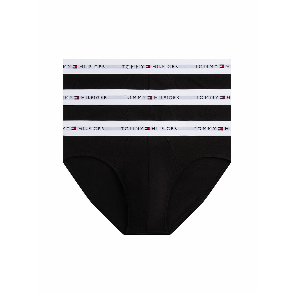 Confezione da 3 slip tinta unita nero + nero + nero, TOMMY HILFIGER