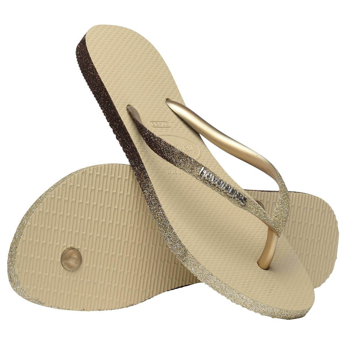 Teenslippers Slim Sparkle II beige/grijs , HAVAIANAS