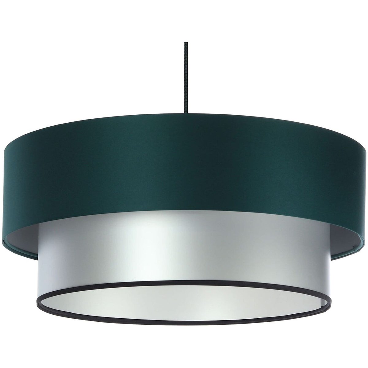 Suspension en tissu, DUO ÉLÉGANT vert bouteille et argent satiné et brillant, BPS KONCEPT
