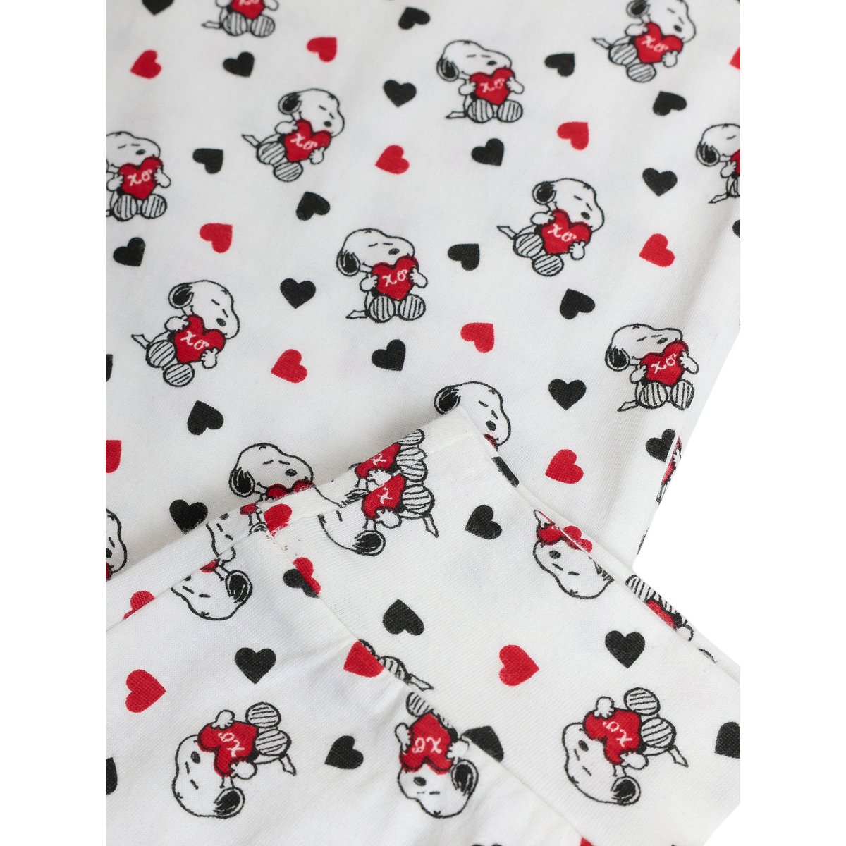 Pyjama pantalon top manches longues Peanuts In My Heart rouge, ADMAS