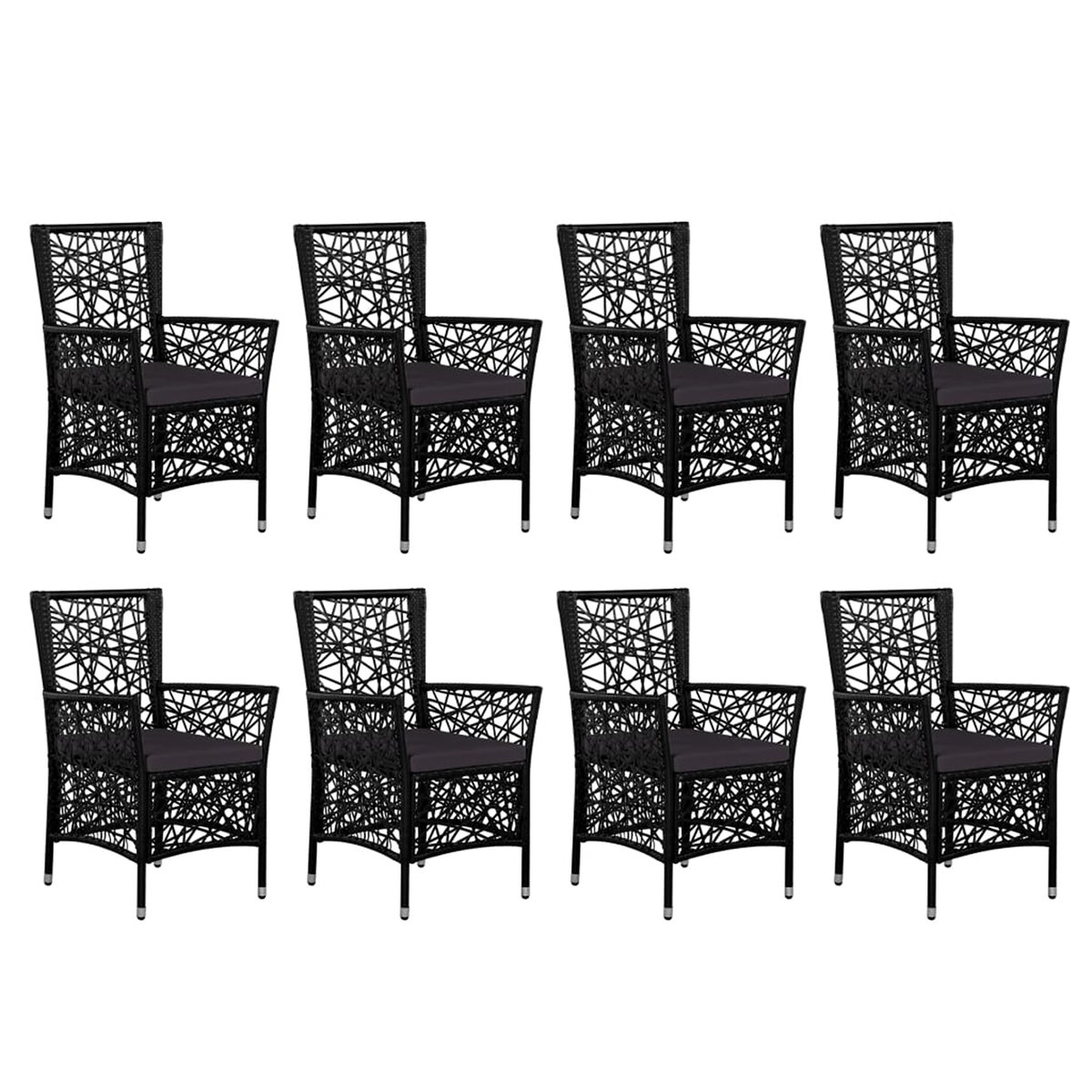 Salon de jardin au style contemporain noir, HOME MAISON