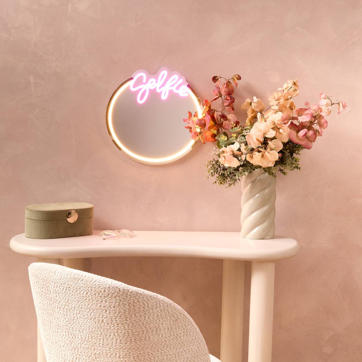 Néon LED Miroir SELFIE pink, ATMOSPHERA