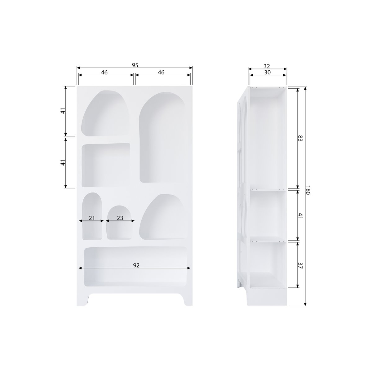 Armoire en contreplaqué CAZ blanc, WOOOD