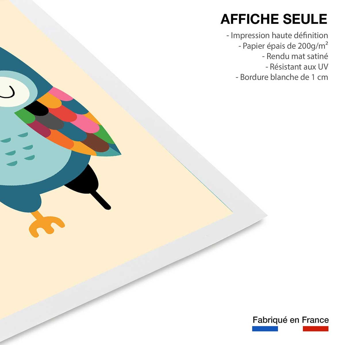 Affiche capitaine hibou affiche seule, HEXOA