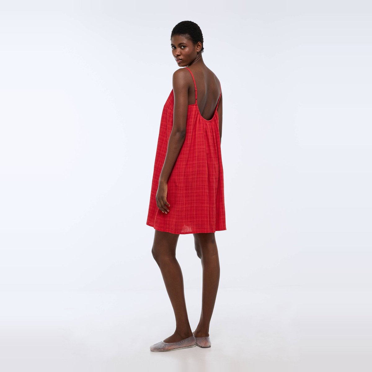 Robe de plage en coton BIO GOTS rouge, MONOPRIX