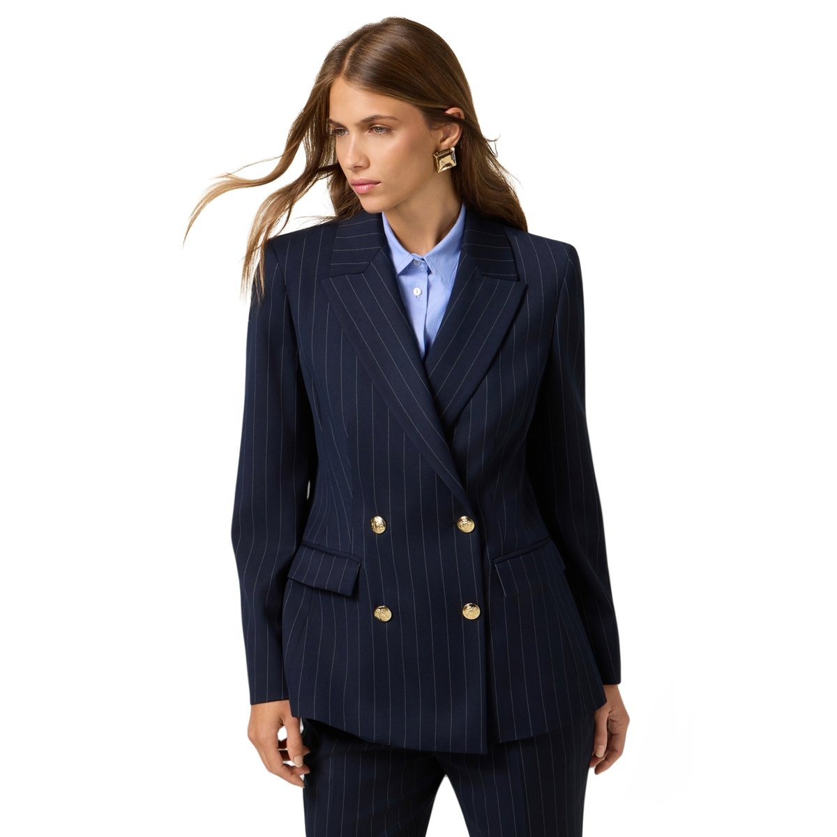 Blazer croisé à rayures bleu, OLTRE