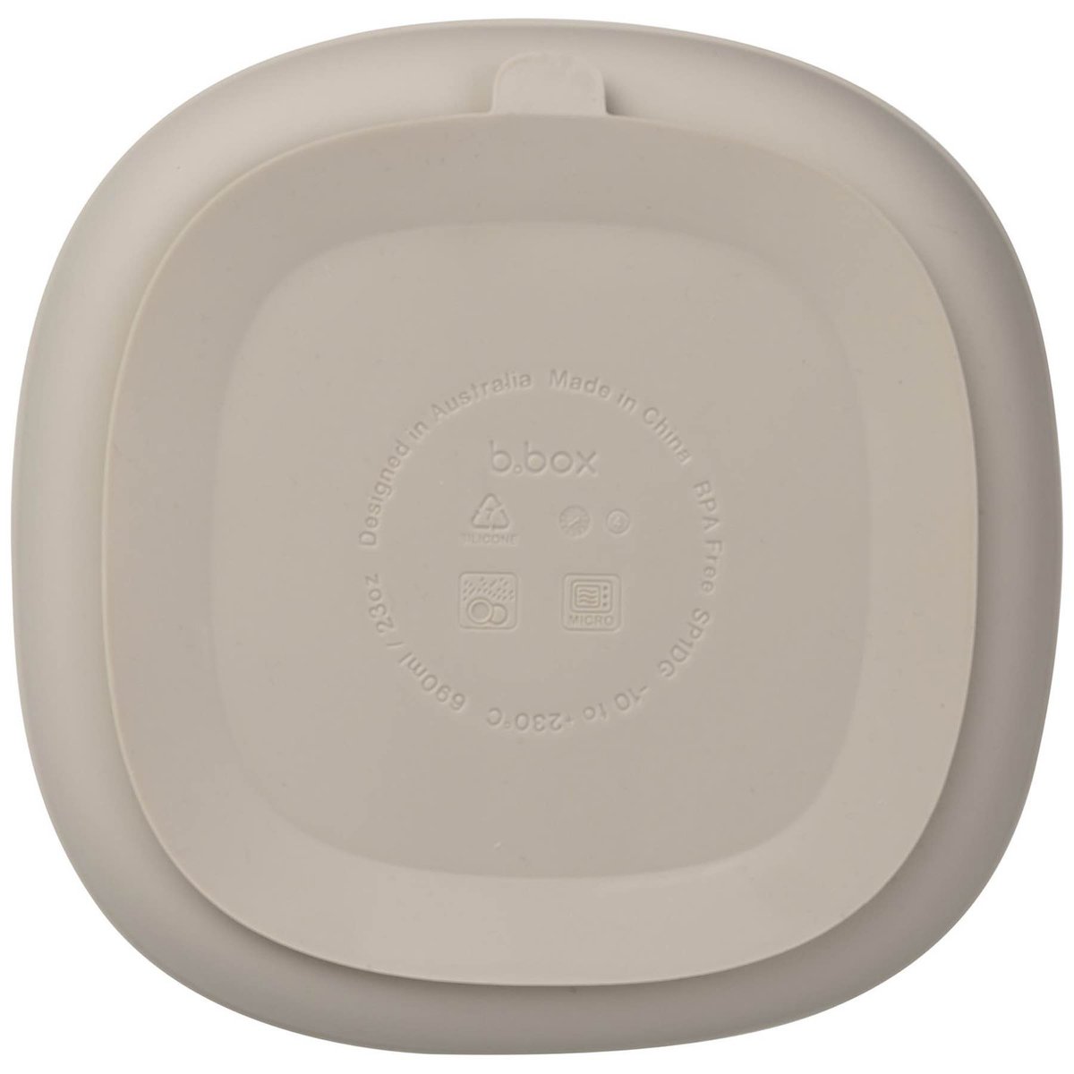 Assiette bébé silicone ventouse avec couvercle beige, B.BOX
